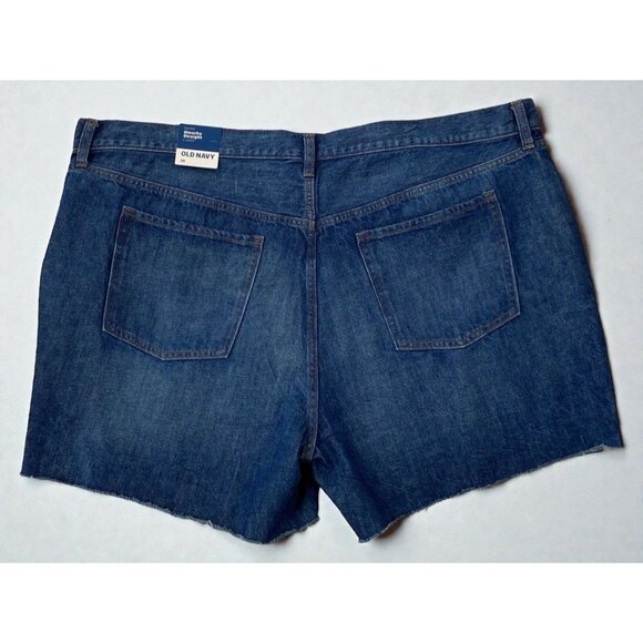 Old Navy NEW Size 24 Slouchy Straight Denim Shorts High Rise Raw Hem Cut Off - Picture 4 of 7